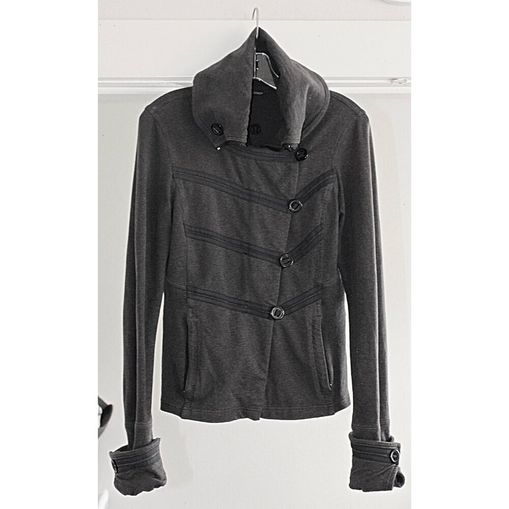 Lululemon - Admiral Jacket in Military Grey, sz 6 - Cotton Fleece, 6 - RARE - Picture 7 of 10